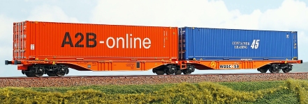 ACME 40385 - H0 - 2-tlg. Set Containertragwagen, Wascosa, Ep. V-VI